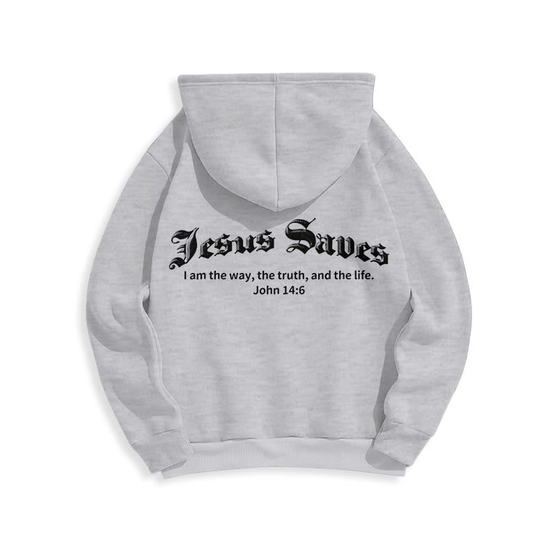 Christianartworkshop Jésus sauve Jean 14:6 Sweat à capuche en polyester doublé polaire Foi - image 1