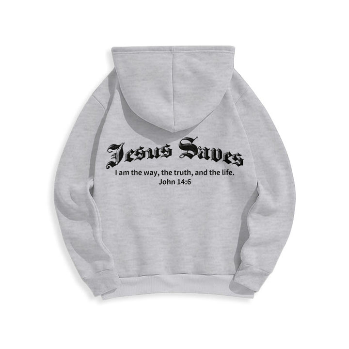 Christianartworkshop Jésus sauve Jean 14:6 Sweat à capuche en polyester doublé polaire Foi - image 1