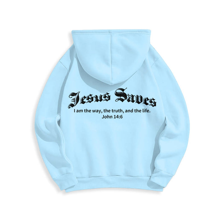 Christianartworkshop Jésus sauve Jean 14:6 Sweat à capuche en polyester doublé polaire Foi - image 13