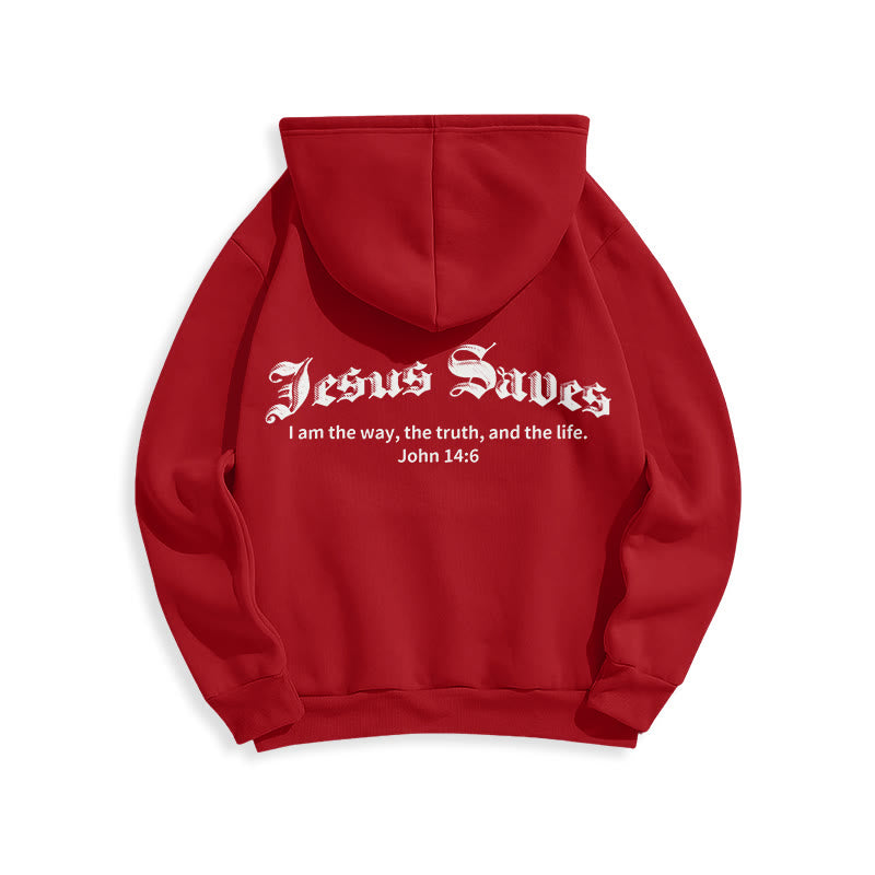 Christianartworkshop Jésus sauve Jean 14:6 Sweat à capuche en polyester doublé polaire Foi - image 16