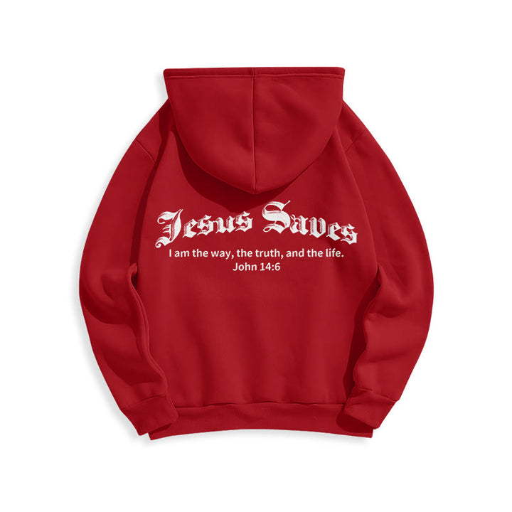 Christianartworkshop Jésus sauve Jean 14:6 Sweat à capuche en polyester doublé polaire Foi - image 16