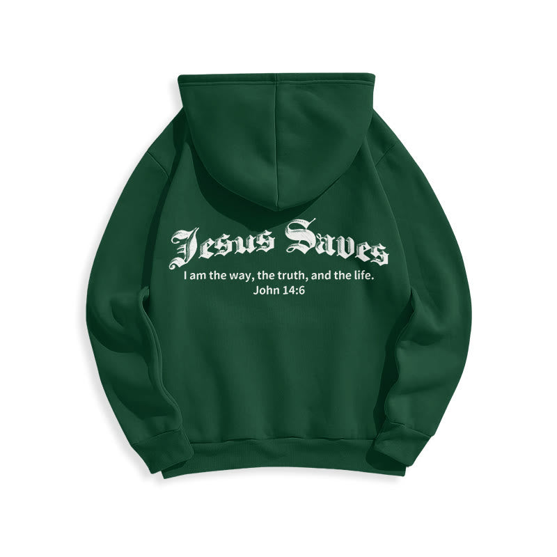 Christianartworkshop Jésus sauve Jean 14:6 Sweat à capuche en polyester doublé polaire Foi - image 19