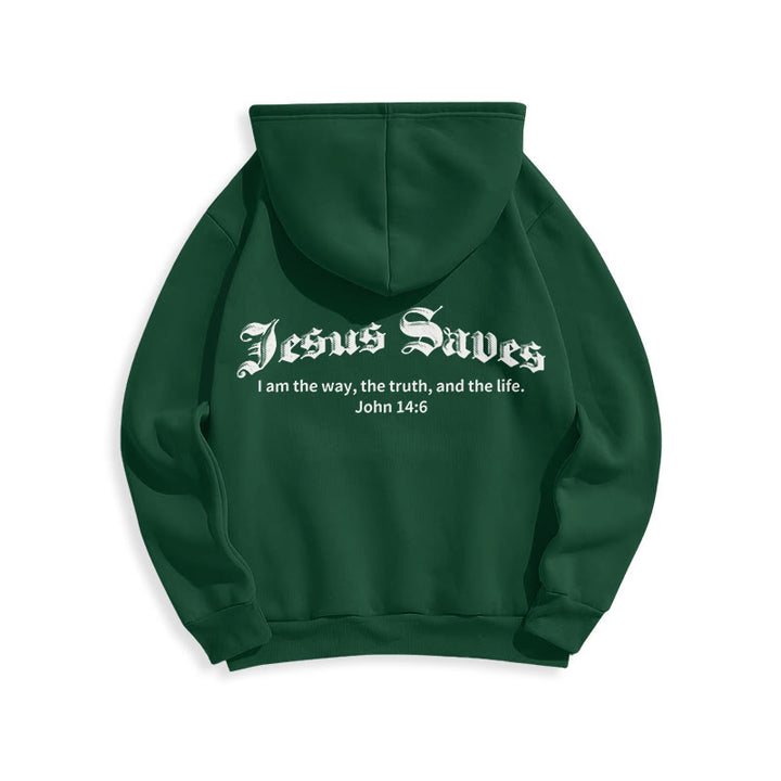 Christianartworkshop Jésus sauve Jean 14:6 Sweat à capuche en polyester doublé polaire Foi - image 19