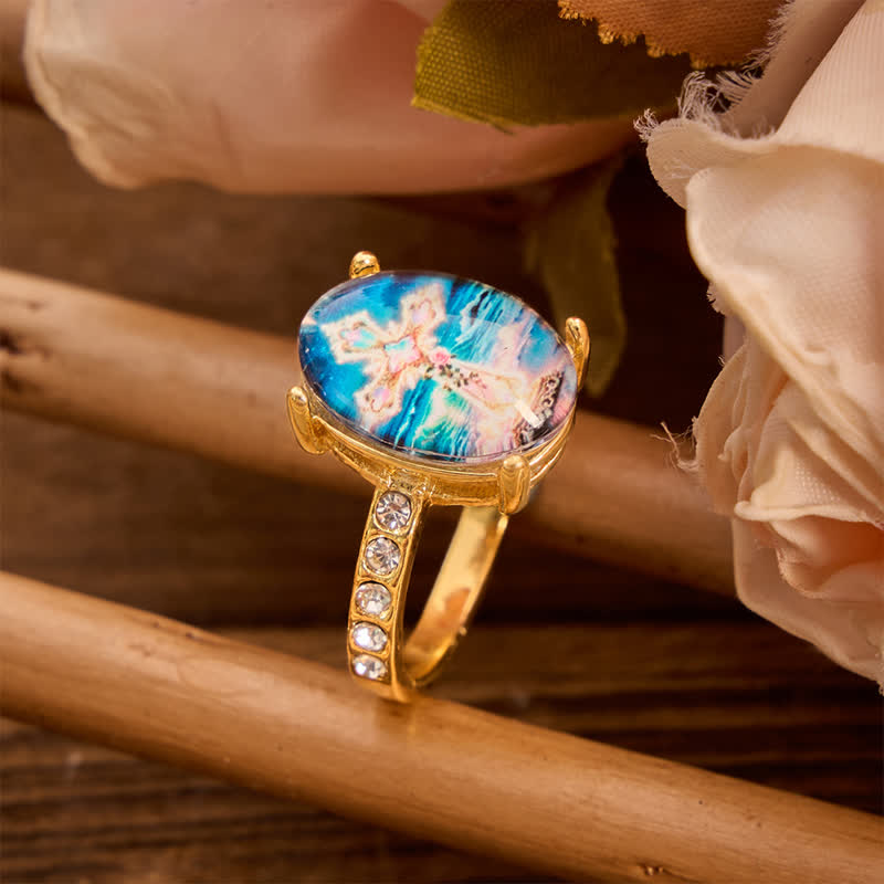 Christianartworkshop Bague artisanale en cuivre poli ornée d'une croix : emblème d'une promesse céleste rayonnante - image 3