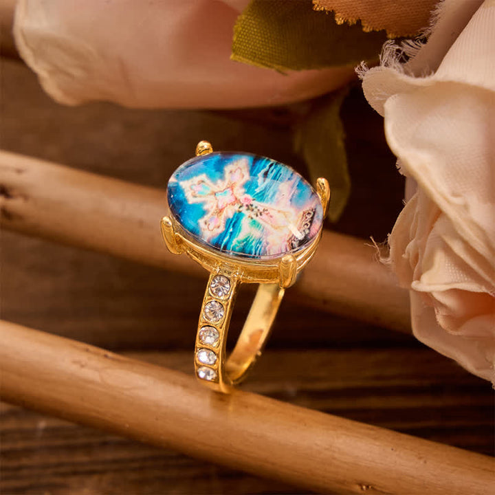Christianartworkshop Bague artisanale en cuivre poli ornée d'une croix : emblème d'une promesse céleste rayonnante - image 3